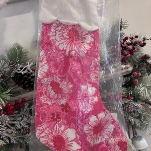 Lilly Pulitzer Sun She'll Pink Feeling Poppy Christmas Stocking NWT